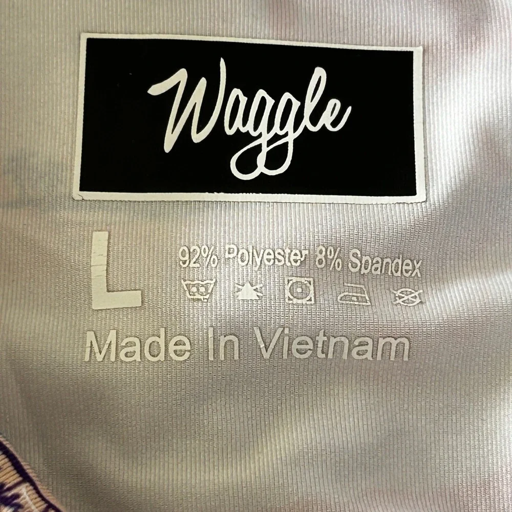 Waggle Men's Flamingo Sunset Short Sleeve Polo - Large - Picture 8 of 8